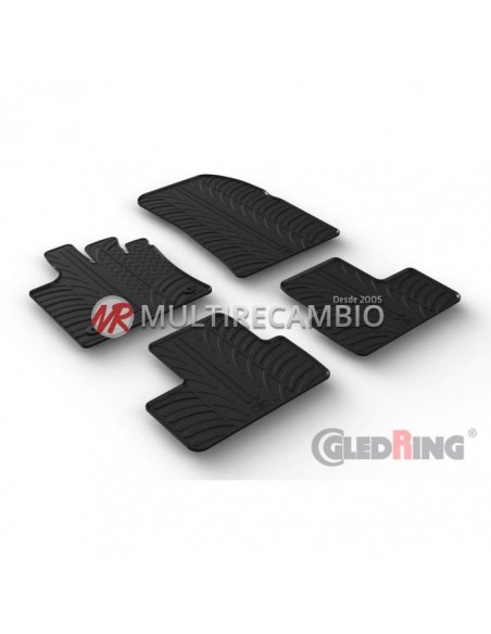 JUEGO DE ALFOMBRAS DE GOMA PARA SEAT ALTEA INCL. XL 2004- (PERFIL EN T DE 4 PIEZAS + CLIPS DE MONTAJE)