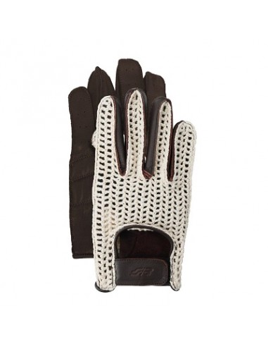 Guantes vintage marrones con malla...