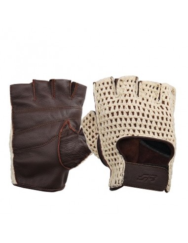 Guantes vintage marrones con malla...