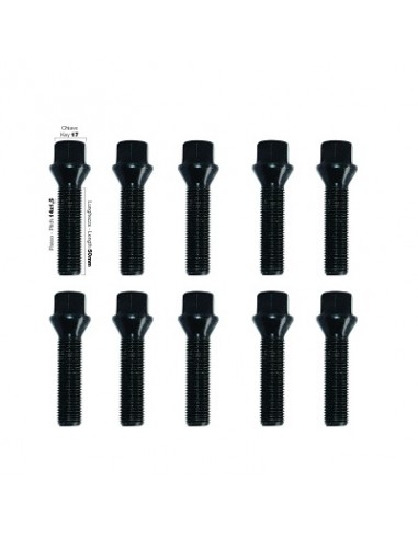 10 tornillos negros cap.17 14x1,5 l.50mm