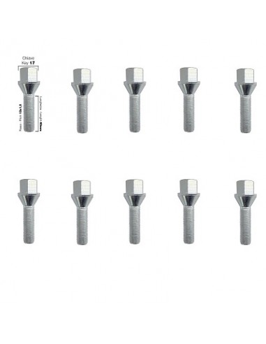 10 tornillos cap.17 12x1,5 l.40mm