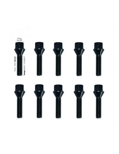 10 tornillos negros cap.17 12x1,5 l.40mm