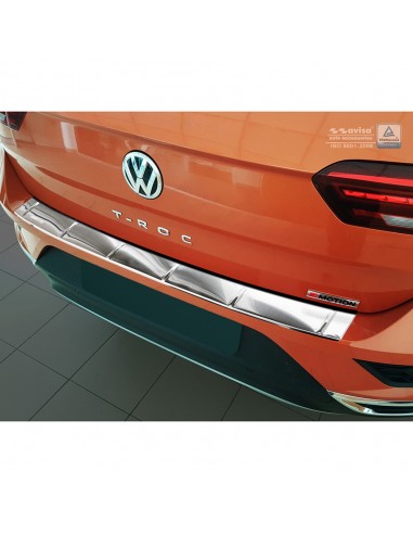 PROTECTOR O EMBELLECEDOR DE MALETERO TRASERO FABRICADO EN ACERO INOXIDABLE PARA VOLKSWAGEN T-ROC 11 / 2017- 'SPORTLINE-LOGO' ACA